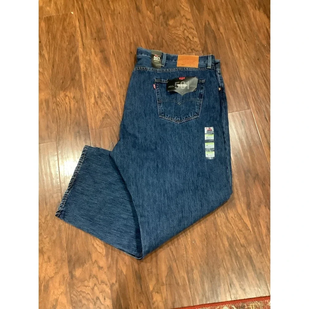 Levi's Premium 501 Big E Straight Leg  Blue Jeans Men's size 50x30 NEW